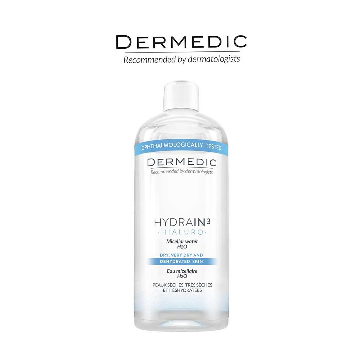 Dermedic Nước tẩy trang dành cho da khô Hydrain3 Hialuro 500ml