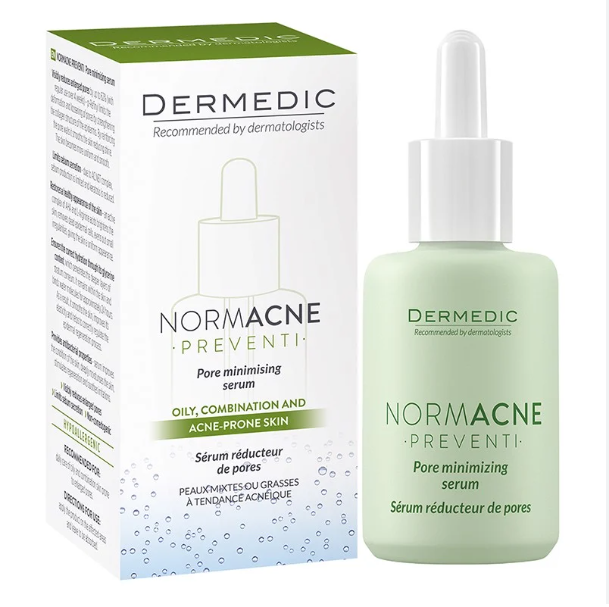 Dermedic Serum se khít lỗ chân lông dành cho da dầu mụn NORMACNE PREVENTI WIDENED PORES 30ml