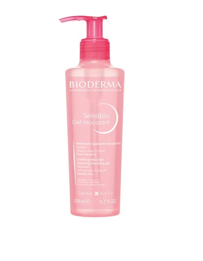Bioderma Sữa rửa mặt cho da nhạy cảm Sensibio Gel Moussant 200ml (Hồng)